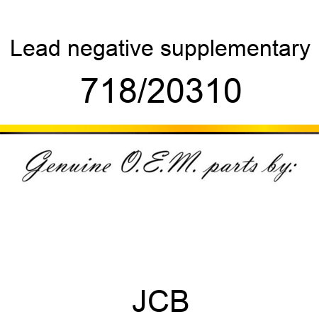 Lead, negative, supplementary 718/20310