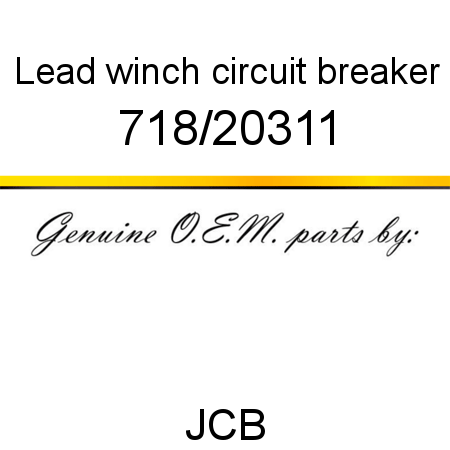 Lead, winch, circuit breaker 718/20311