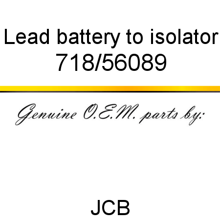Lead, battery to isolator 718/56089