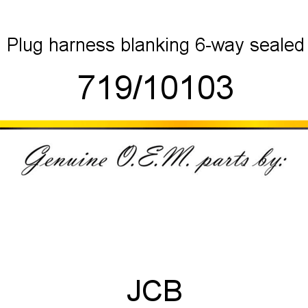 Plug, harness blanking, 6-way, sealed 719/10103