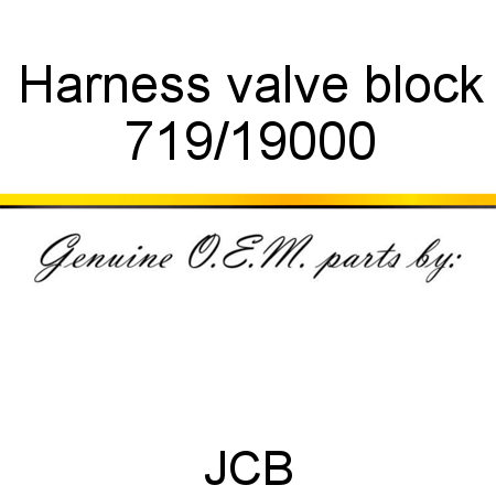 Harness, valve block 719/19000