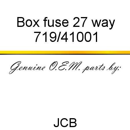 Box, fuse, 27 way 719/41001