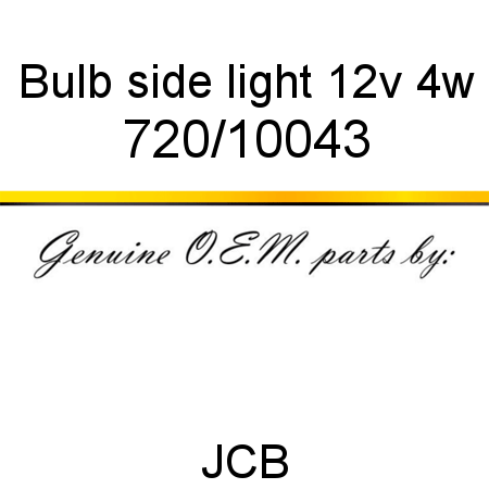 Bulb, side light, 12v 4w 720/10043