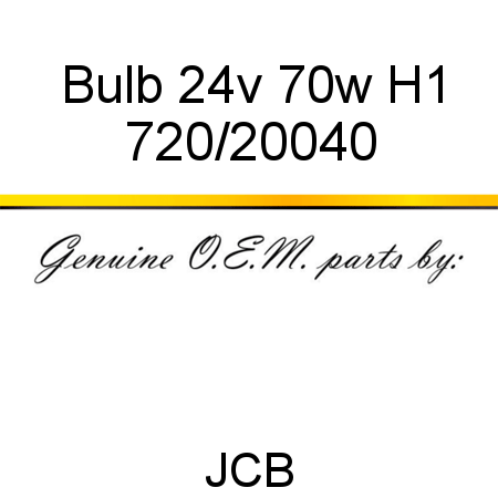 Bulb, 24v 70w H1 720/20040