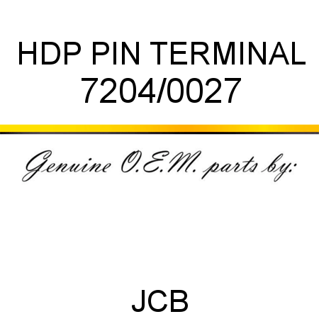 HDP PIN TERMINAL 7204/0027