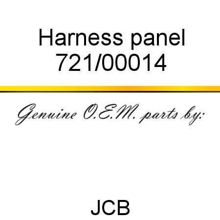 Harness, panel 721/00014