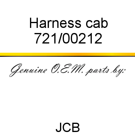 Harness, cab 721/00212