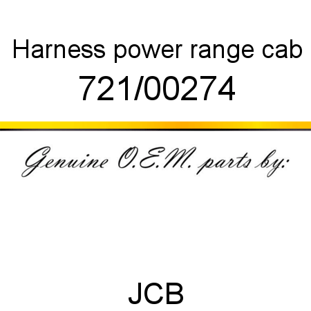 Harness, power range, cab 721/00274