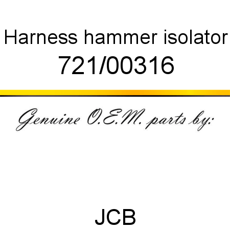 Harness, hammer isolator 721/00316