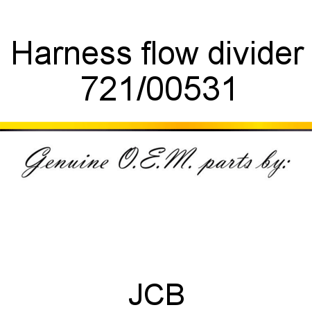 Harness, flow divider 721/00531