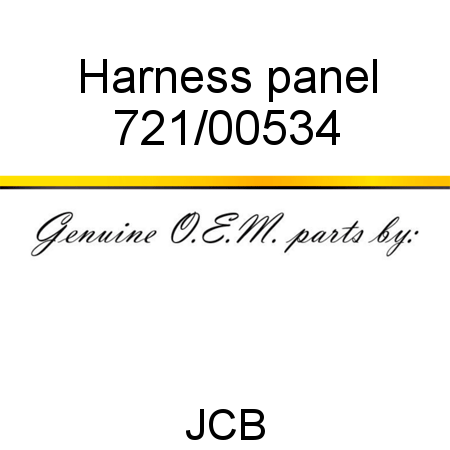 Harness, panel 721/00534