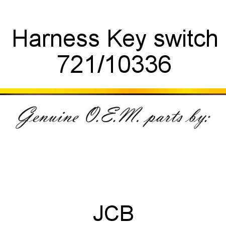 Harness, Key switch 721/10336