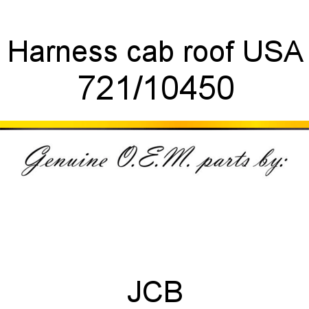 Harness, cab roof, USA 721/10450