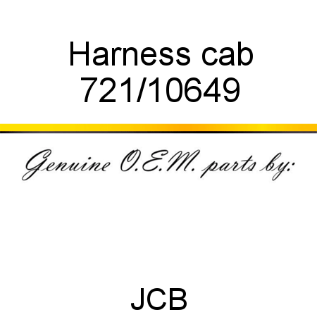 Harness, cab 721/10649