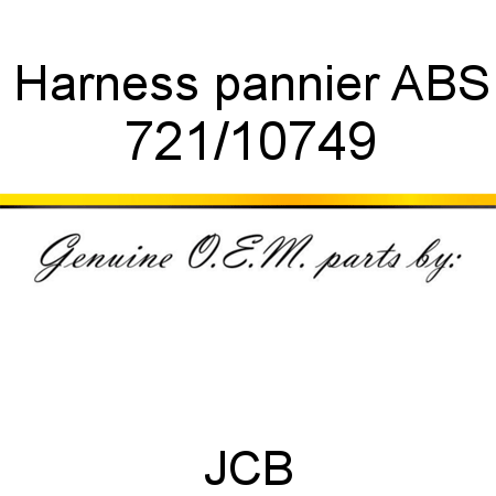 Harness, pannier, ABS 721/10749