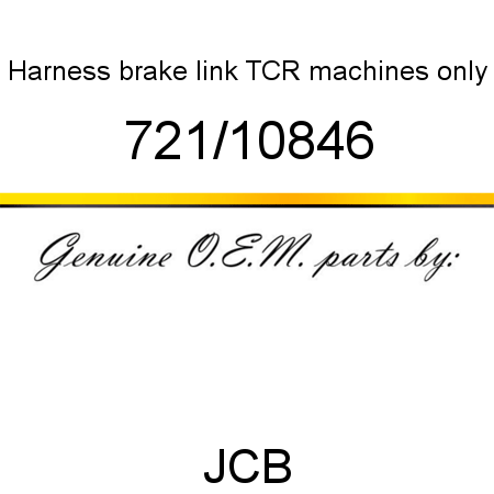 Harness, brake link, TCR machines only 721/10846