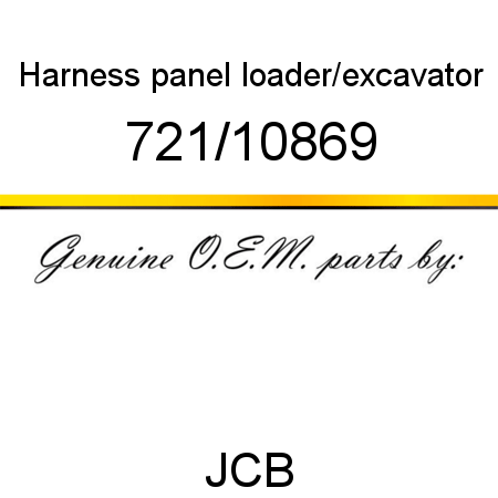 Harness, panel, loader/excavator 721/10869