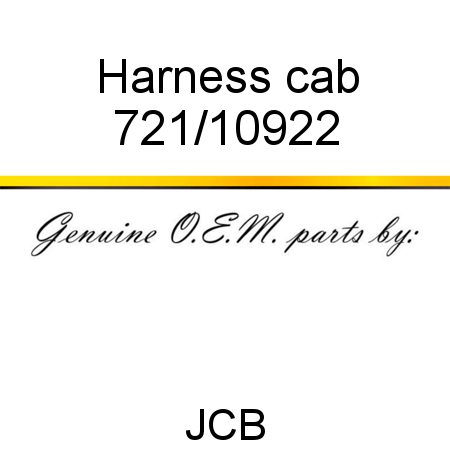 Harness, cab 721/10922