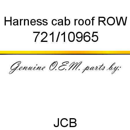 Harness, cab roof, ROW 721/10965