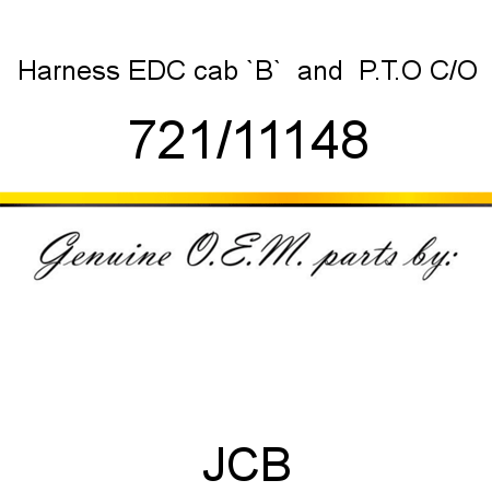 Harness, EDC cab, `B` & P.T.O C/O 721/11148