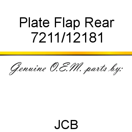Plate, Flap Rear 7211/12181