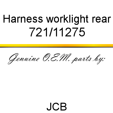 Harness, worklight, rear 721/11275