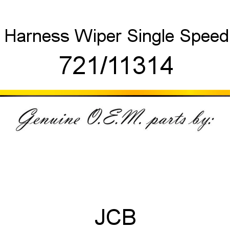 Harness, Wiper Single Speed 721/11314