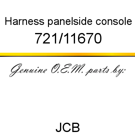 Harness, panel,side console 721/11670