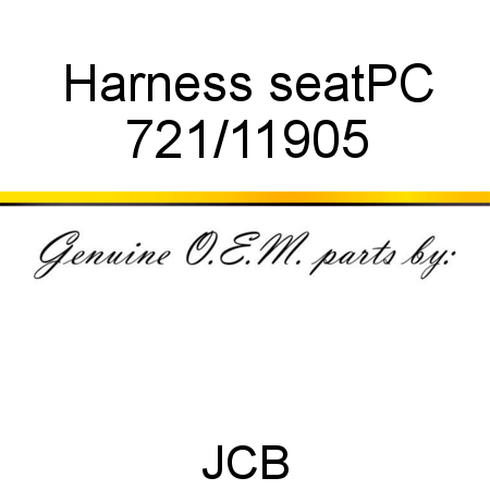 Harness, seat,PC 721/11905