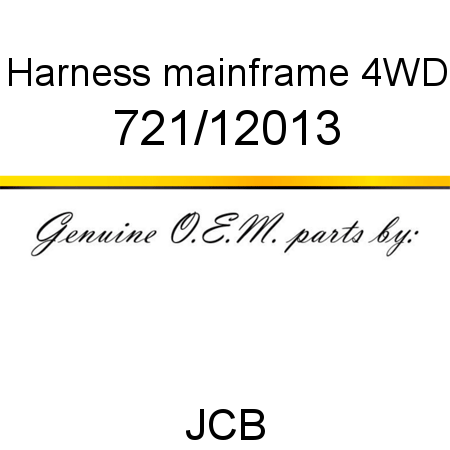 Harness, mainframe, 4WD 721/12013
