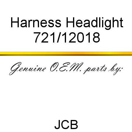 Harness, Headlight 721/12018