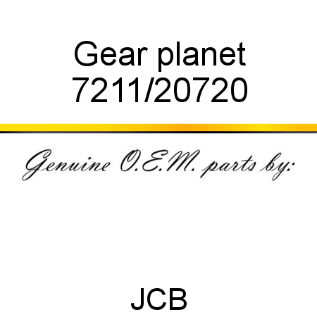 Gear, planet 7211/20720
