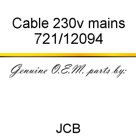 Cable, 230v mains 721/12094