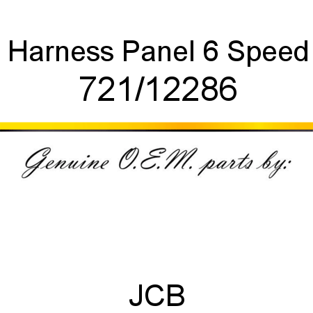 Harness, Panel, 6 Speed 721/12286