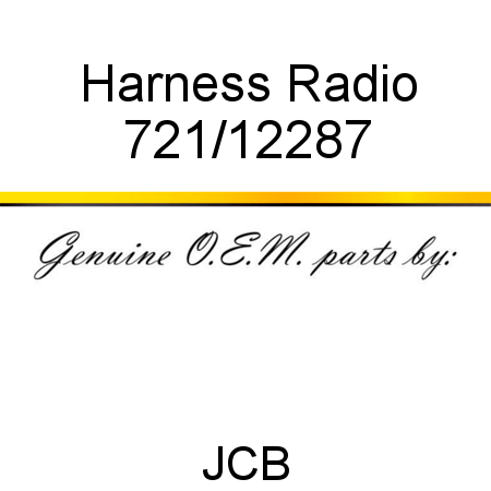 Harness, Radio 721/12287