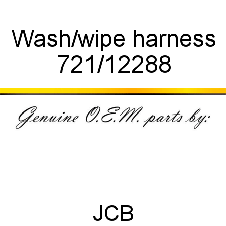 Wash/wipe harness 721/12288