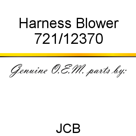 Harness, Blower 721/12370