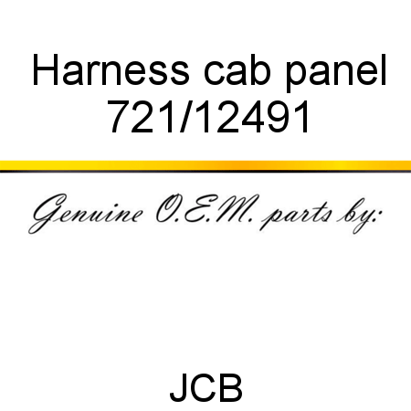 Harness, cab panel 721/12491
