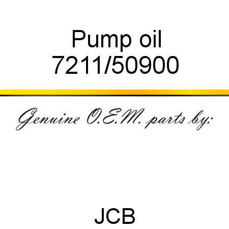Pump, oil 7211/50900