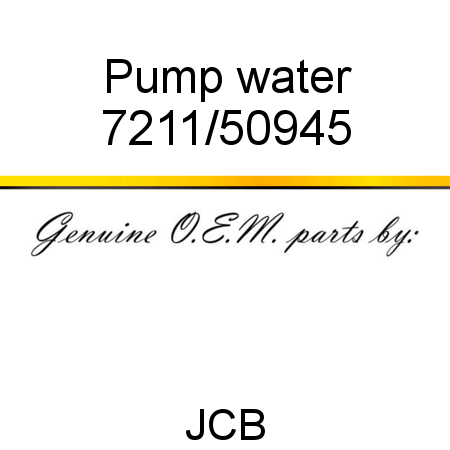 Pump, water 7211/50945