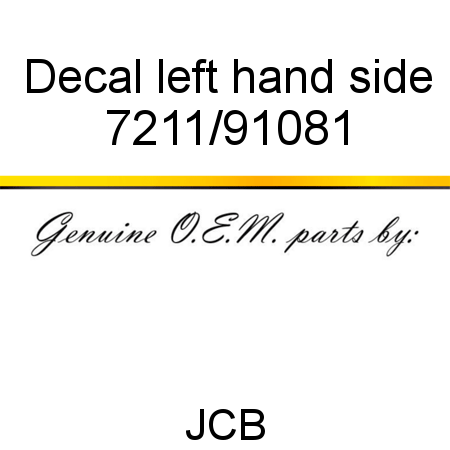 Decal, left hand side 7211/91081