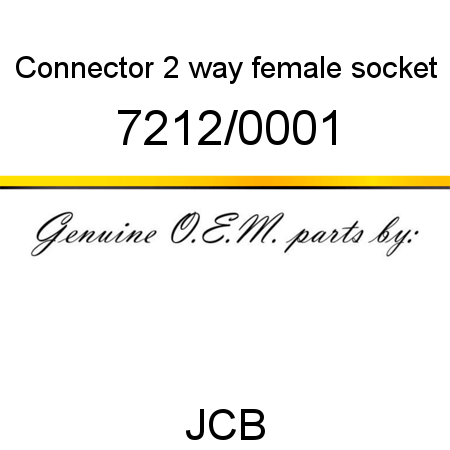 Connector, 2 way female socket 7212/0001