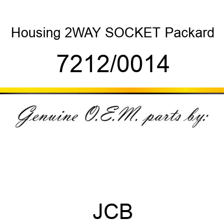 Housing, 2WAY SOCKET, Packard 7212/0014