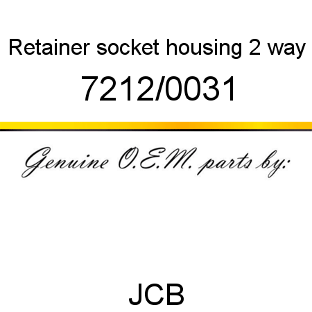 Retainer, socket housing, 2 way 7212/0031