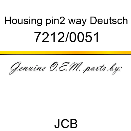 Housing, pin,2 way, Deutsch 7212/0051