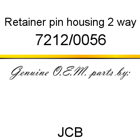 Retainer, pin housing, 2 way 7212/0056
