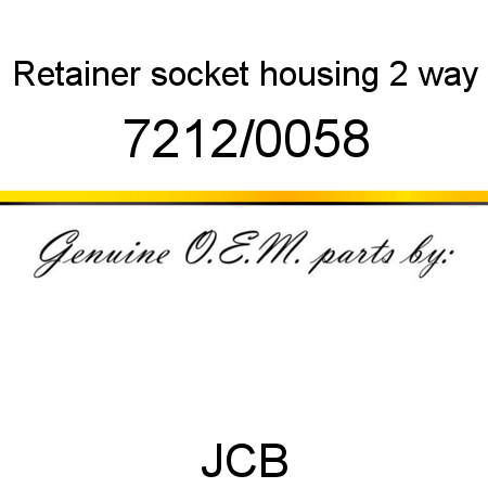 Retainer, socket housing, 2 way 7212/0058