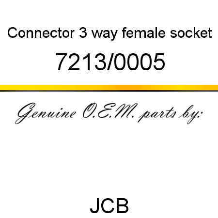 Connector, 3 way female socket 7213/0005