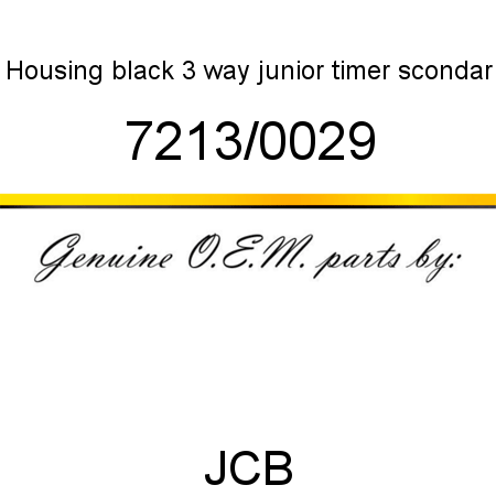 Housing black 3 way, junior timer scondar 7213/0029