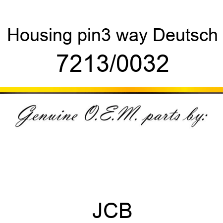 Housing, pin,3 way, Deutsch 7213/0032